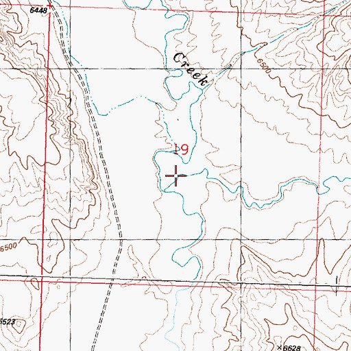 Topographic Map of Wild Cow Creek, WY