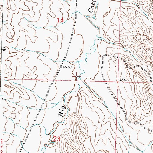Topographic Map of Wild Horse Creek, WY