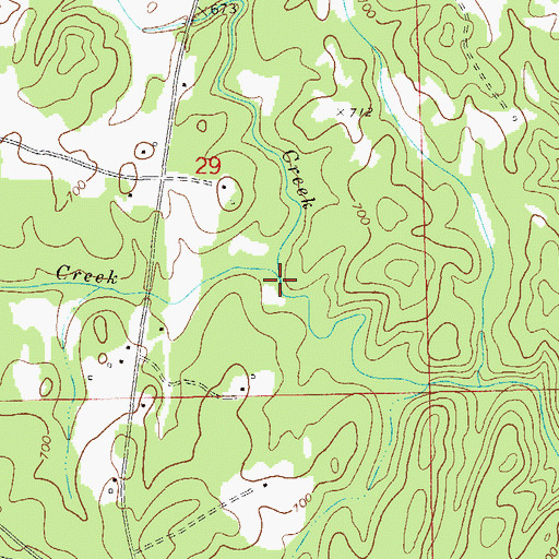 Topographic Map of Futral Creek, AL