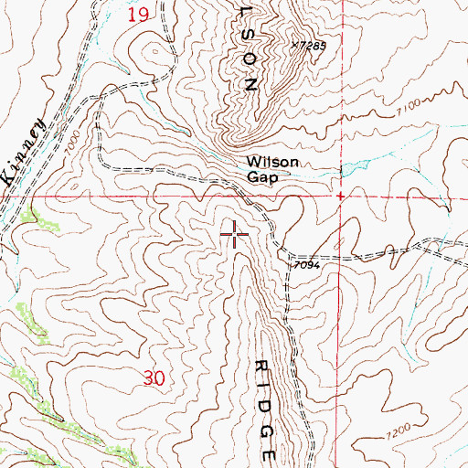 Topographic Map of Wilson Ridge, WY