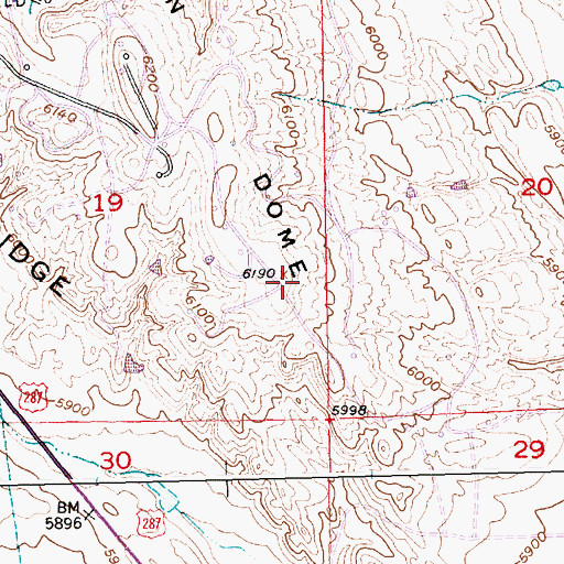 Topographic Map of Winkleman Dome, WY