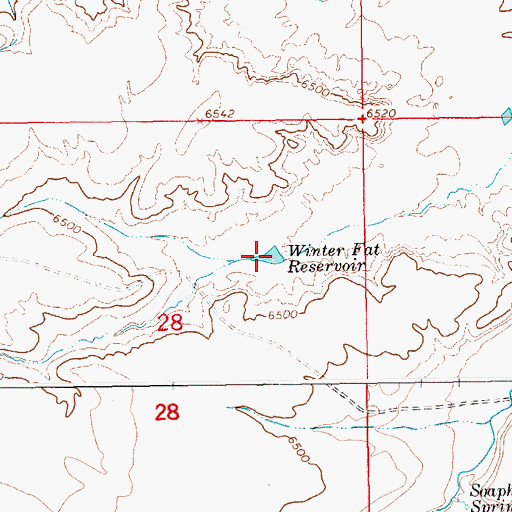 Topographic Map of Winter Fat Reservoir, WY
