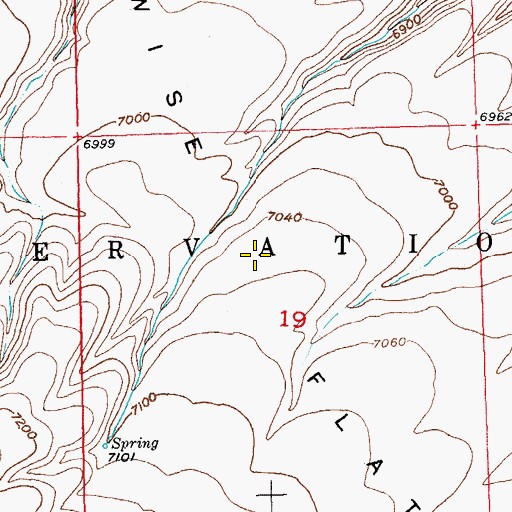 Topographic Map of Wise Flat, WY