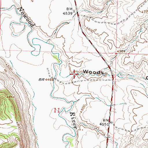 Topographic Map of Woods Gulch, WY