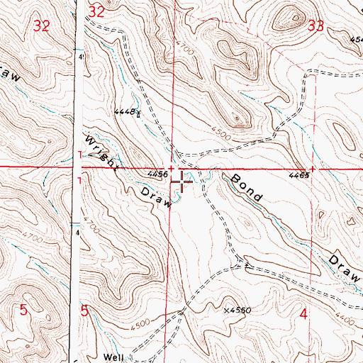 Topographic Map of Wright Draw, WY