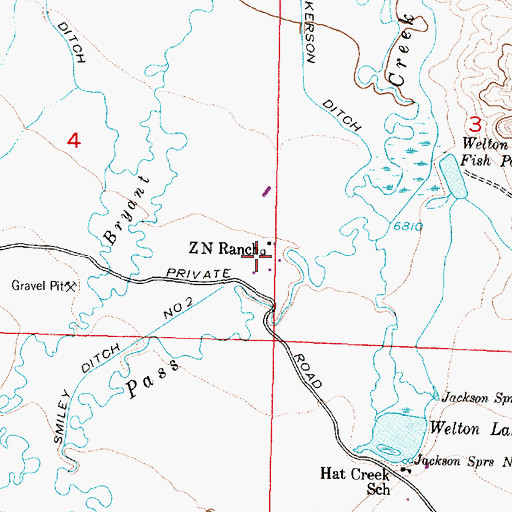 Topographic Map of Z N Ranch, WY