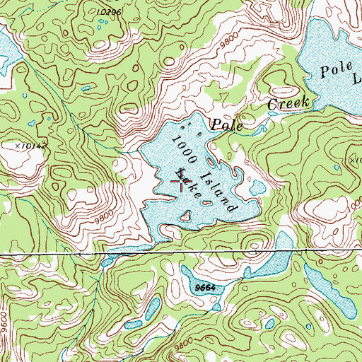 Topographic Map of 1000 Island Lake, WY