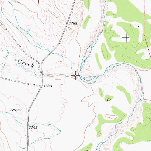 Topographic Map of Cottonwood Creek, WY