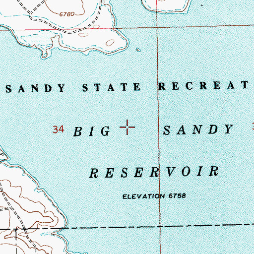 Topographic Map of Big Sandy Reservoir, WY