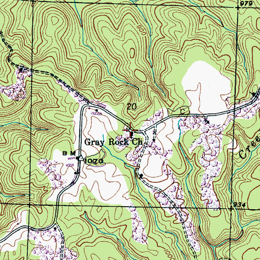 Topographic Map of Gray Rock Church, AL