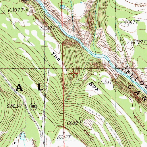 Topographic Map of The Box, WY