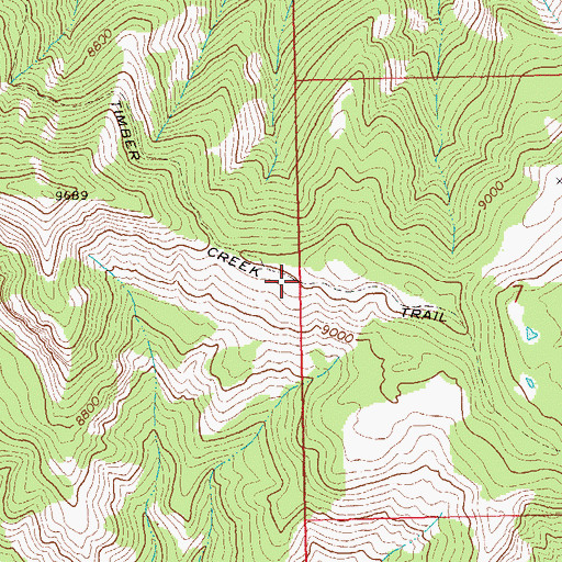 Topographic Map of Timber Creek Trail, WY