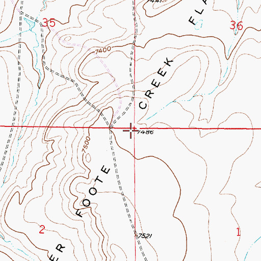 Topographic Map of Upper Foote Creek Flats, WY