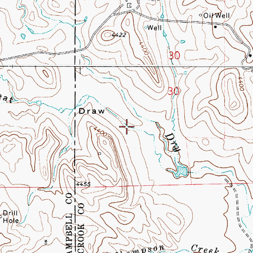 Topographic Map of Wheat Draw, WY