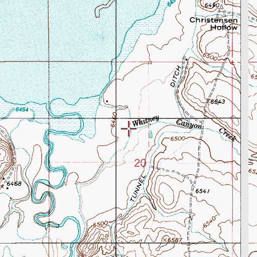 Topographic Map of Whitney Canyon, WY