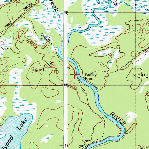 Topographic Map of Rocky Ford, WY