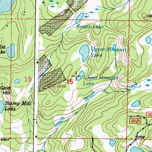 Topographic Map of Lower Missouri Lake, WY