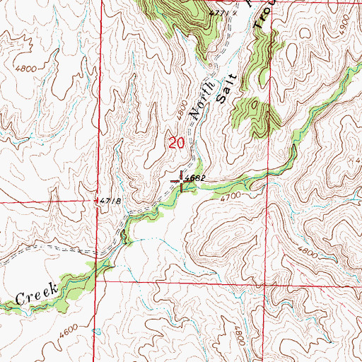 Topographic Map of North Fork Brokenback Creek, WY