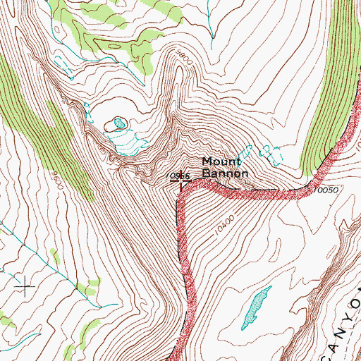 Topographic Map of Mount Bannon, WY