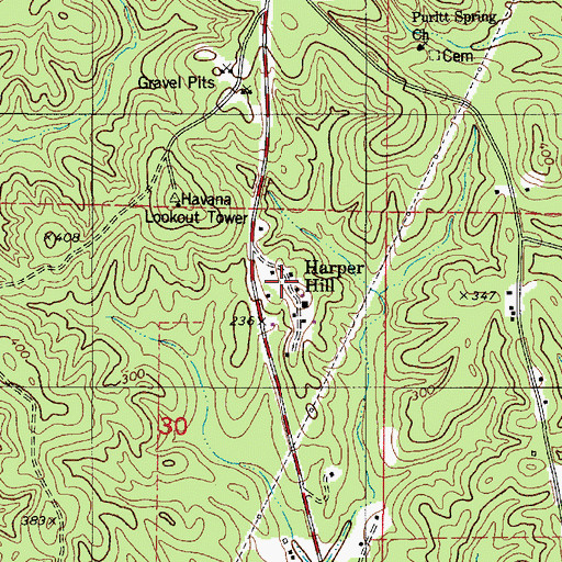 Topographic Map of Harper Hill, AL