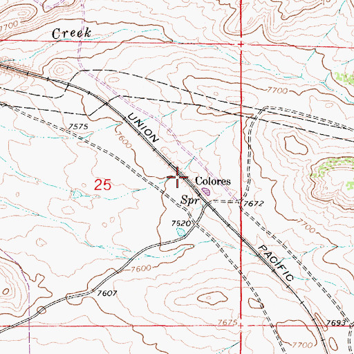 Topographic Map of Colores, WY