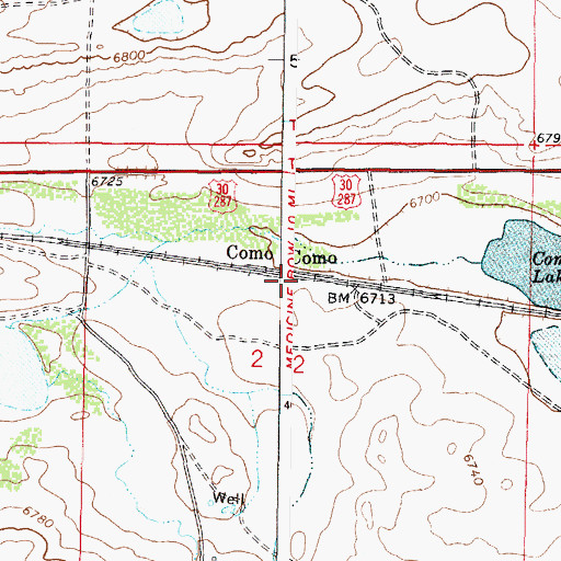 Topographic Map of Como, WY