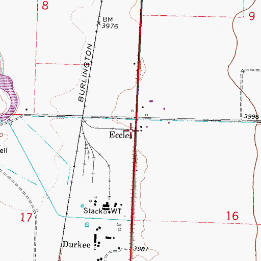 Topographic Map of Eccles, WY