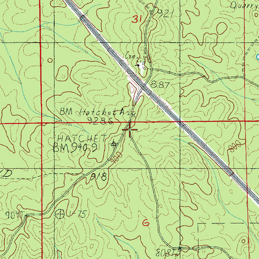 Topographic Map of Hatchet, AL