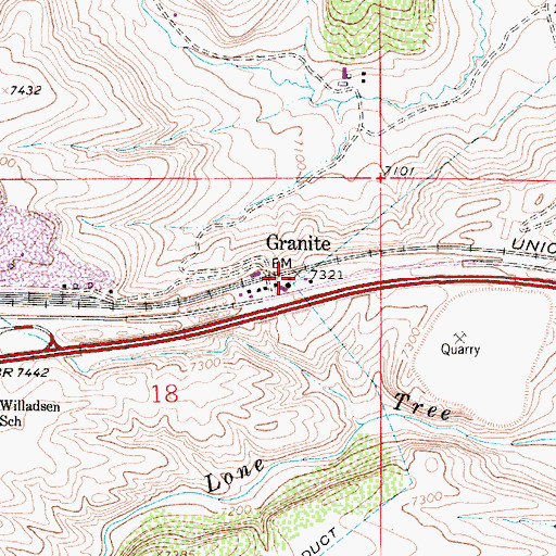 Topographic Map of Granite, WY