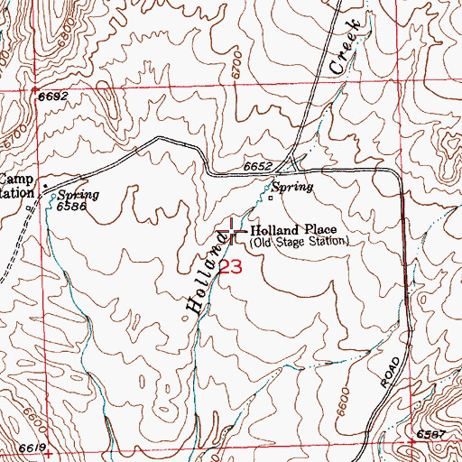 Topographic Map of Holland Place, WY