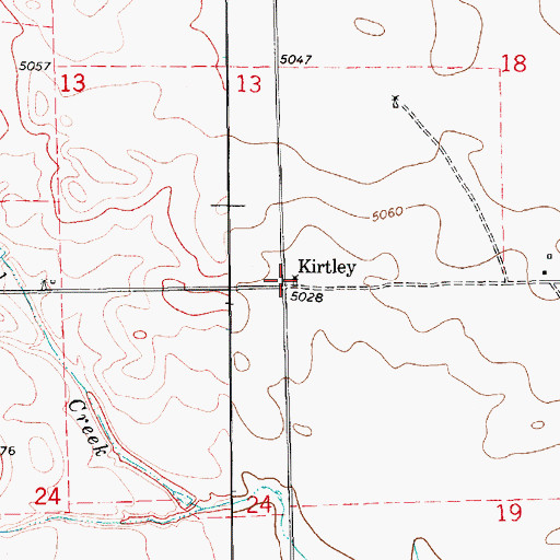 Topographic Map of Kirtley, WY