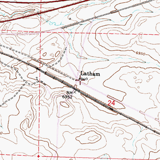 Topographic Map of Latham, WY