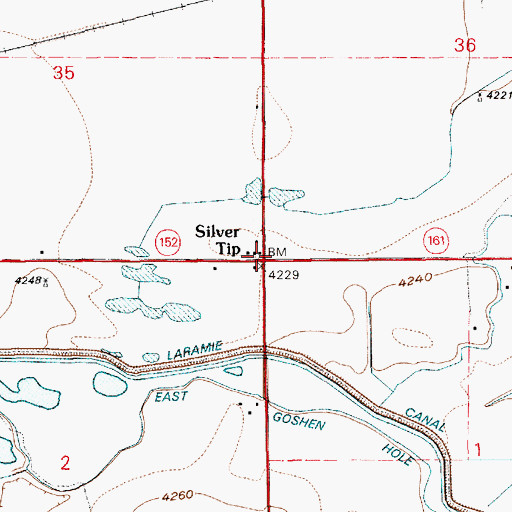 Topographic Map of Silver Tip, WY