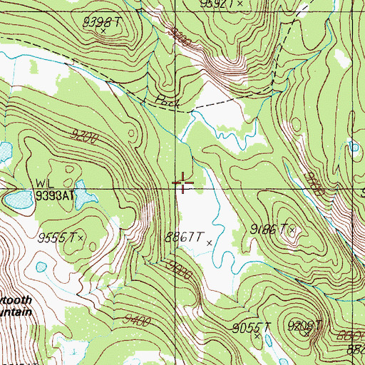 Topographic Map of Camp Sawtooth, WY