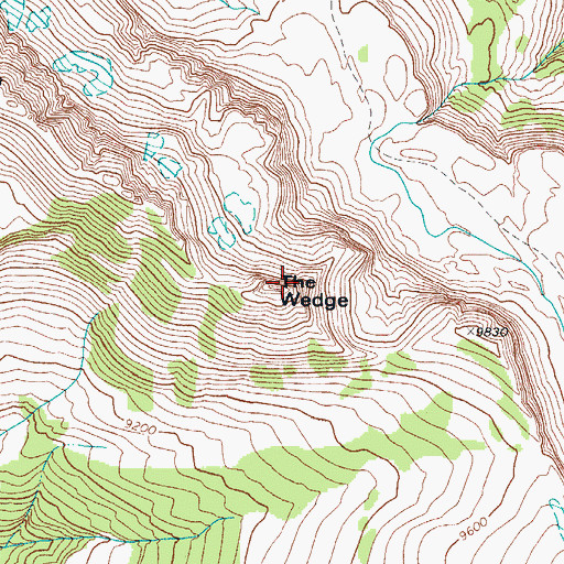 Topographic Map of The Wedge, WY