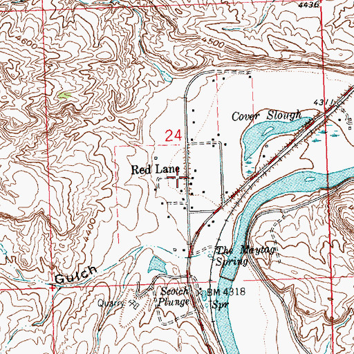 Topographic Map of Red Lane, WY