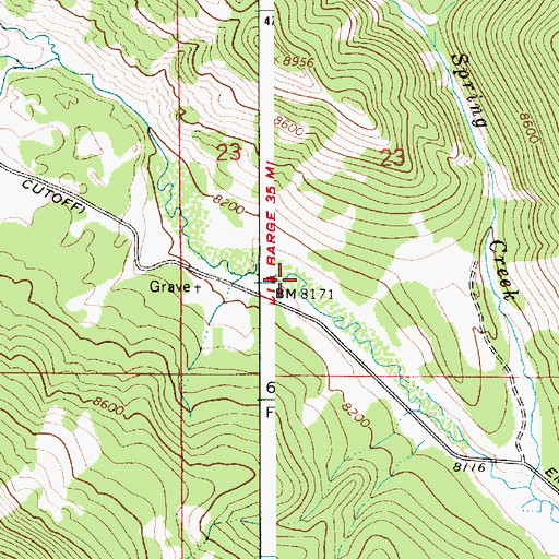 Topographic Map of La Barge Creek, WY