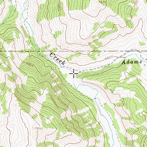 Topographic Map of Adams Creek, WY