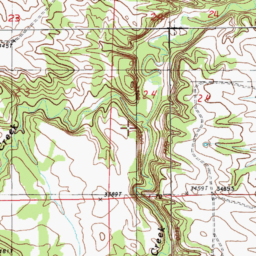 Topographic Map of Alum Creek, WY