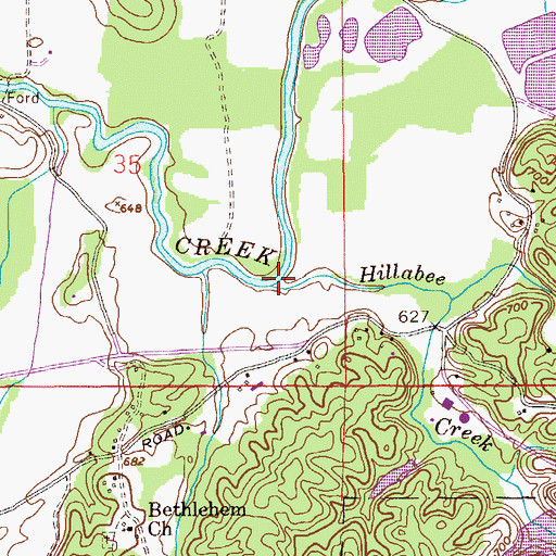 Topographic Map of Hillabee Creek, AL