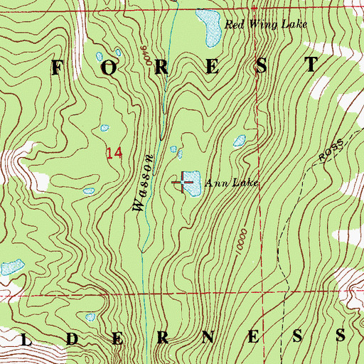 Topographic Map of Ann Lake, WY