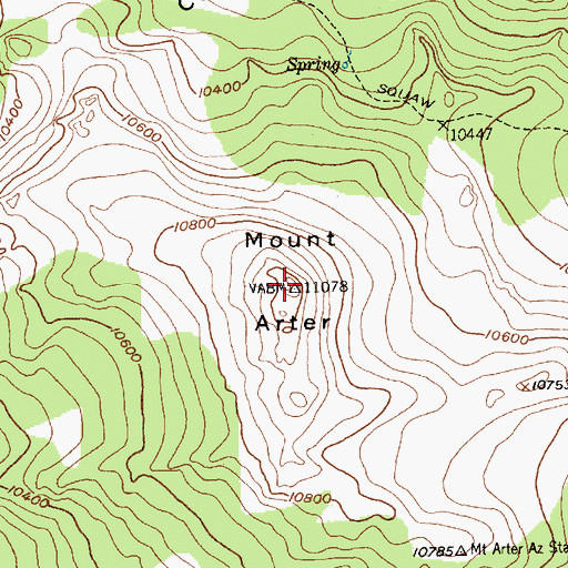 Topographic Map of Mount Arter, WY