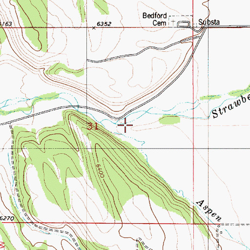 Topographic Map of Aspen Creek, WY