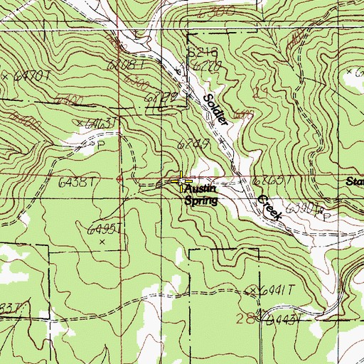 Topographic Map of Austin Spring, WY