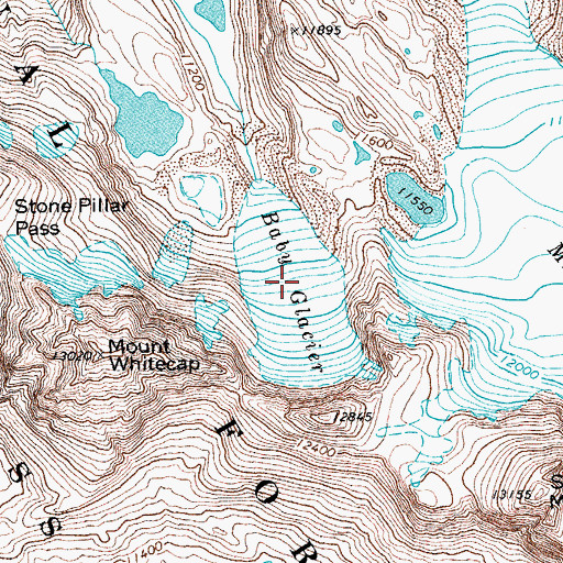 Topographic Map of Baby Glacier, WY
