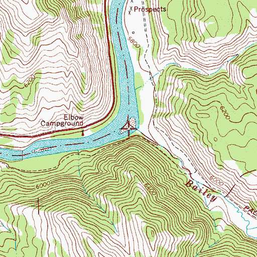 Topographic Map of Bailey Creek, WY