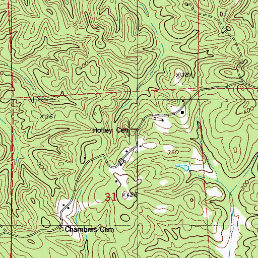 Topographic Map of Holley Cemetery, AL