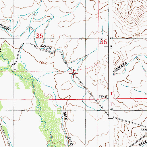 Topographic Map of Barbara Budd Ditch, WY