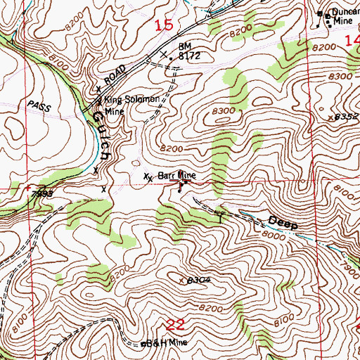 Topographic Map of Barr Mine, WY