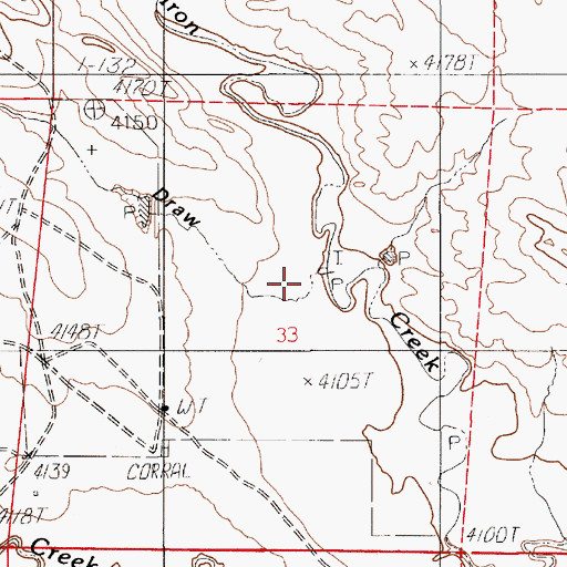 Topographic Map of Bates Draw, WY